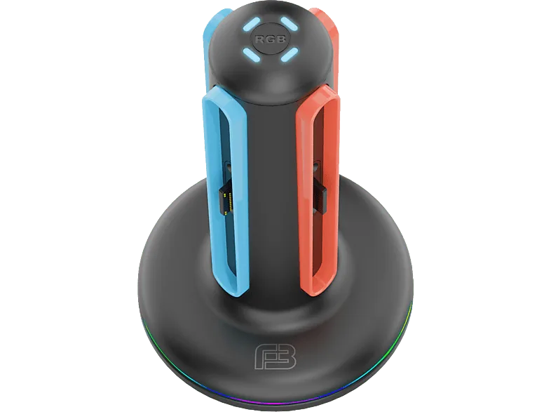 Base de carga - Ardistel Blackfire Quad Charger for Joy-Con RGB LED, Carga cuádruple, Iluminación Negro (imagen 1 de 3)
