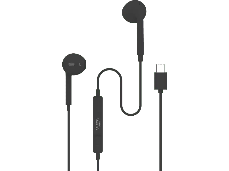 Auriculares de botón - Vieta Pro Homy, Auricular botón, Con micrófono, Type C, Negro