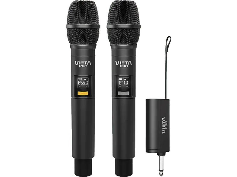 Micrófono - Vieta Pro Party Mic Duo, -25 db, Inlámbrico, Negro