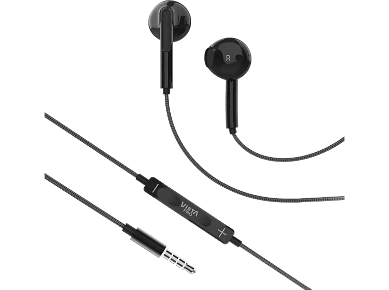 Auriculares de botón - Vieta Pro Cozy 2, Intraurales, Micrófono y control multimedia integrado, Minijack 3.5 mm, Negro