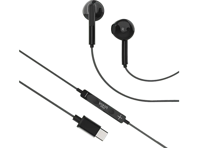 Auriculares de botón - Vieta Pro Homy 2, Intraurales, Micrófono y control multimedia integrado, USB-C, Negro
