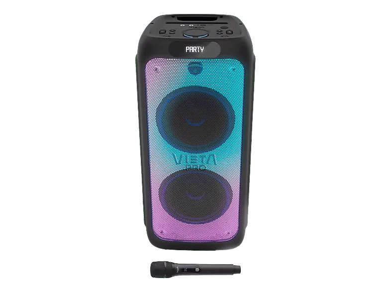 Altavoz de gran potencia - Vieta Party 220, 500 W, Bluetooth, Autonomía 9h, Negro
