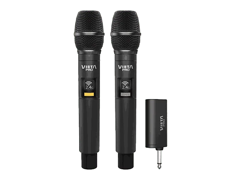 Micrófono - Vieta Party Mic Duo 2, 20 20000 Hz, 12h Autonomía, USB-C, Jack 6.5 mm, Negro