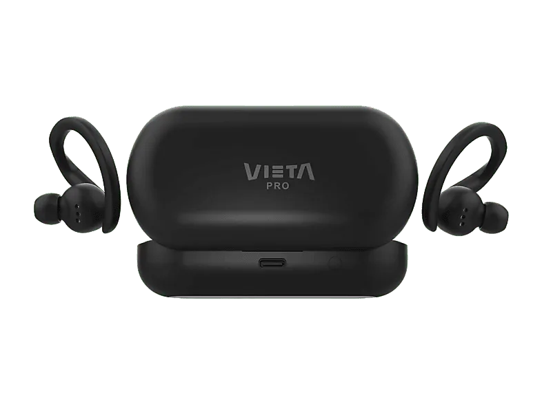 Auriculares True Wireless - Vieta Pro Action 2, 22h Autonomía, Micrófono, IPX5, Control Táctil, Negro