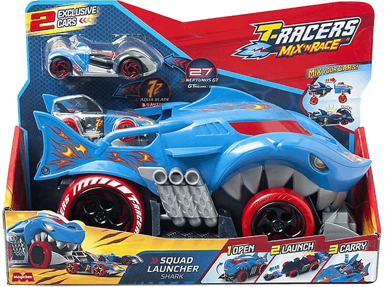 Juego - MagicBox T- Racers Mix 'N Race Squad Launcher Shark
