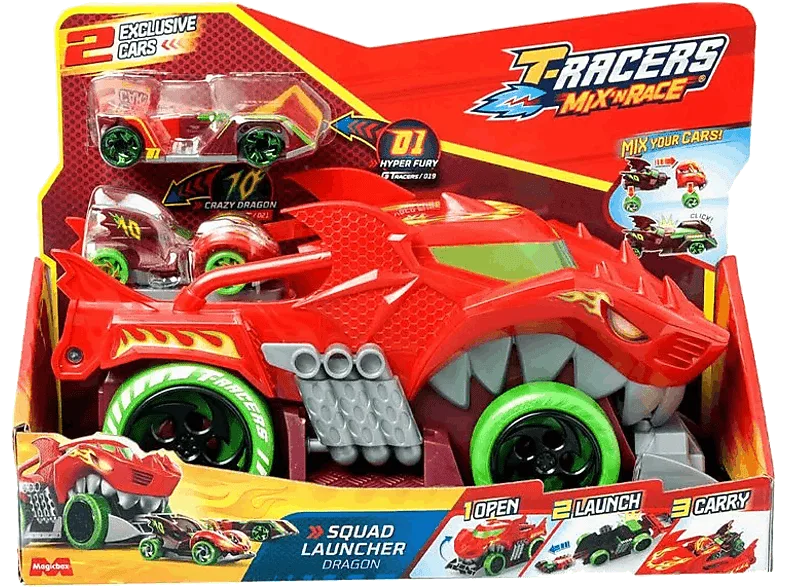 Juego - MagicBox T- Racers Mix 'N Race Squad Launcher Dragon