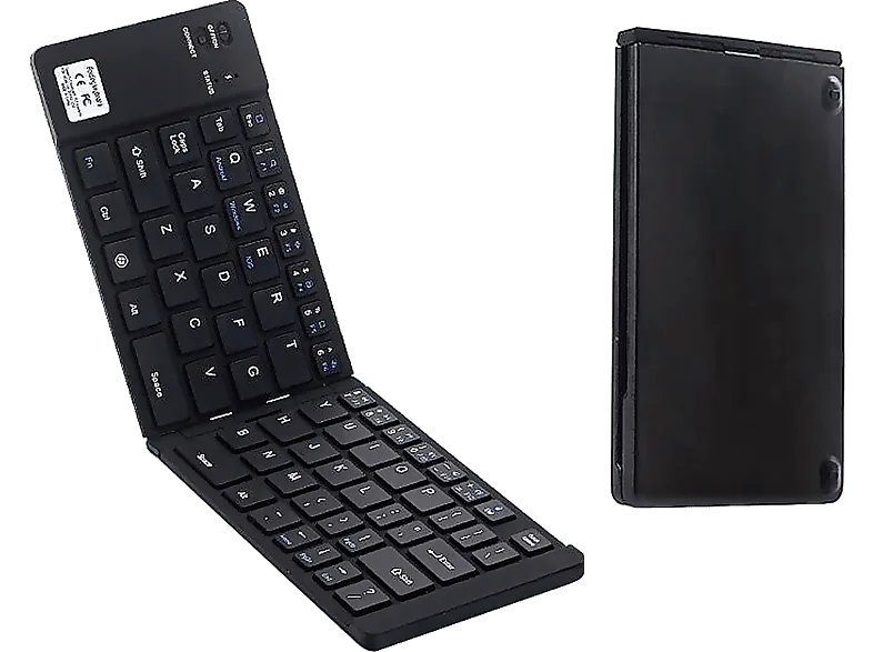 Teclado inalámbrico - Dam Electronics 228, Plegable, Bluetooth, Universal, Conexión inmediata, Negro