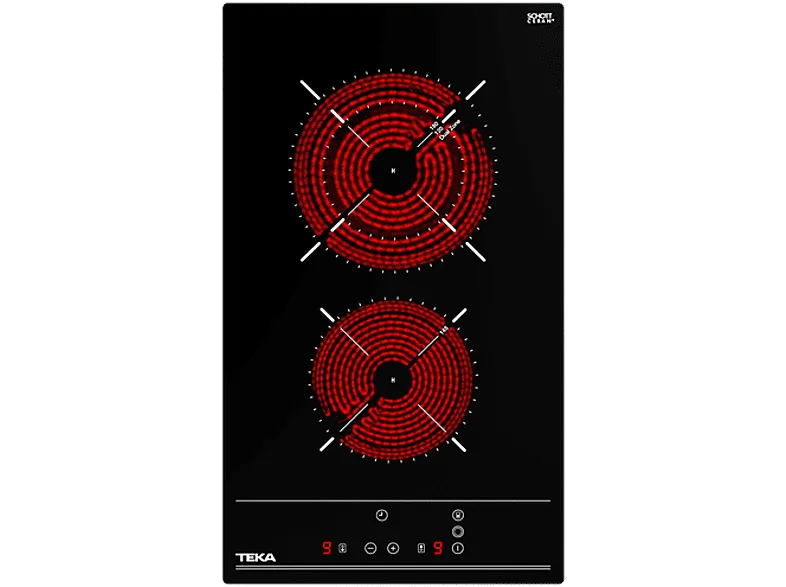 Placa modular - Teka TBC 32010 TTC, Vitrocerámica, 2 zonas, Zona grande 18 cm, 30 Negro