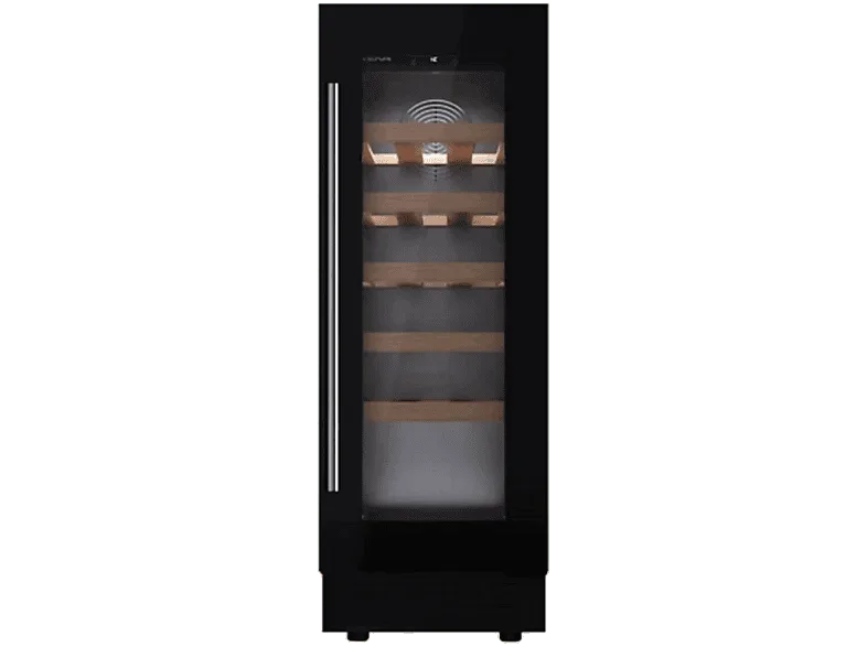 Vinoteca - Teka RVU 10020 GBK, Cíclico, 20 botellas, LED, Puerta Reversible, Doble Cristal Tintado, Negro