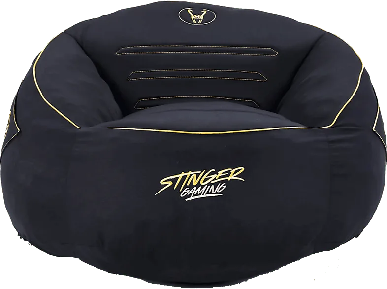Puff gaming - Woxter Stinger, Tela hidrófuga, Doble costura seguridad, Cremallera Múltiples compartimentos, Black & Golden