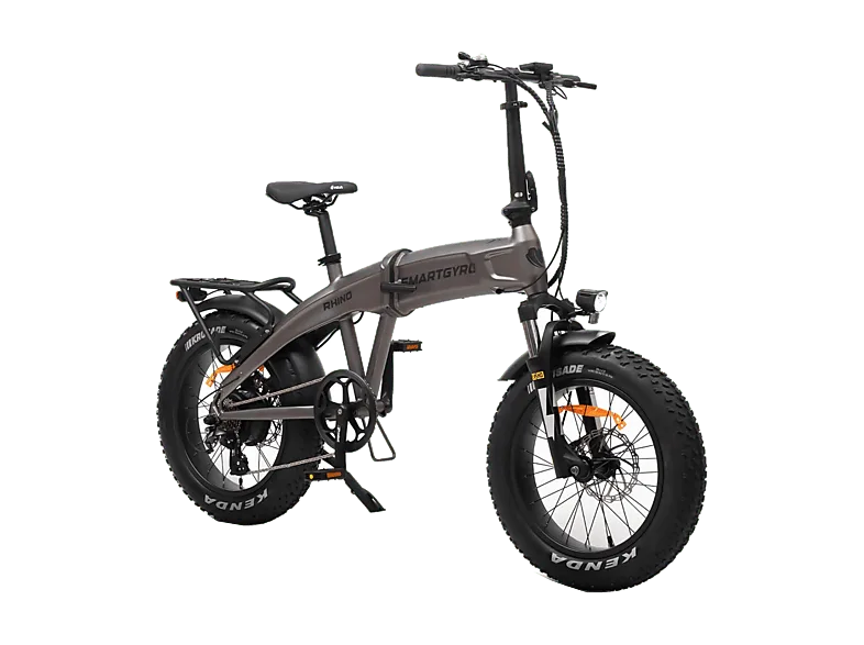 Bicicleta de Montaña - smartgyro Rhino, Eléctrica, Plegable, Potencia Nominal 250W, Velocidad 25 km/h, Autonomía 60 km, 7 Velocidades, Gris