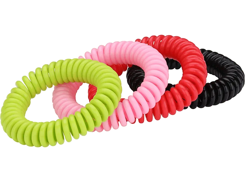 Repelente de mosquitos - NK Pulseras Cintronela, Pack 4, Hasta 250 h, Aceite esencial, Multicolor