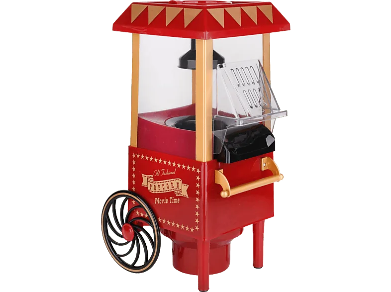 Palomitero - NK HO33001 Máquina de palomitas carro, 1200 W, Capacidad 0.27 l, Sin aceite, Rojo