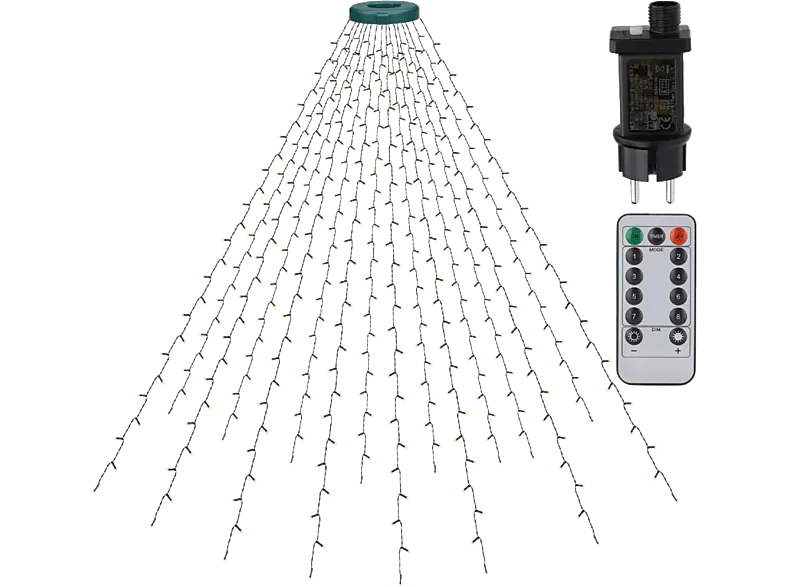 Luces LED - NK-HO340066, 400 LEDS, Tono Cálido, 8 modos de luz, Temporizador, Mando a distancia, Transparente