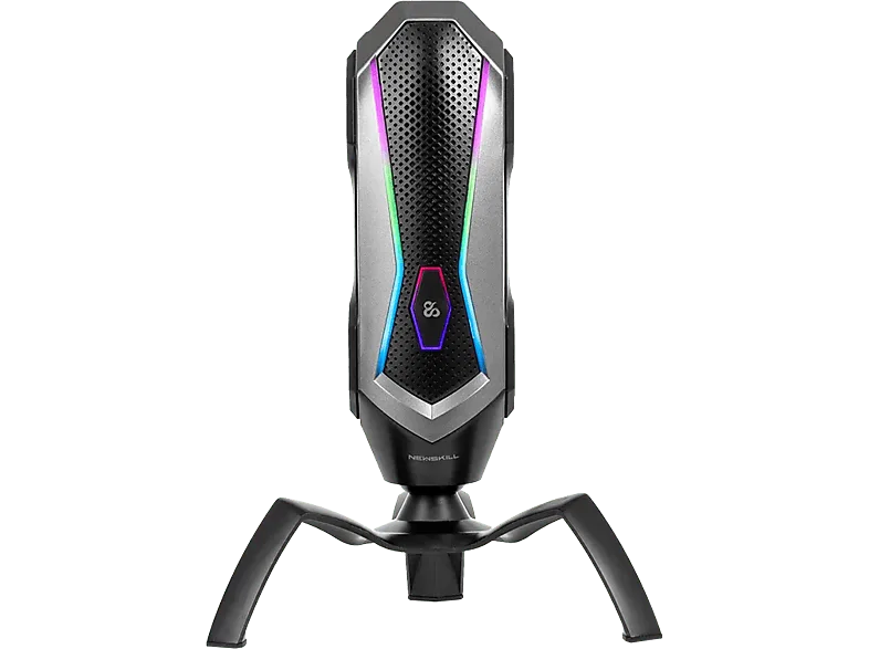 Micrófono - Newskill Agni, Con RGB, Gaming, Movilidad 360º, Sensibilidad 45 + -3dB, Negro