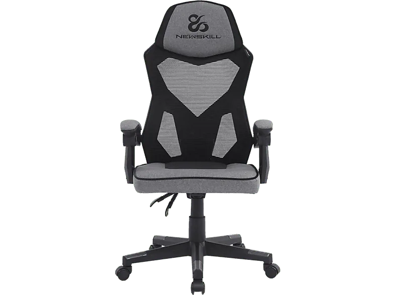 Silla gaming - Newskill Eros Mesh, Carga máx. 150 kg, Respaldo mallado, Tela transpirable, Gris