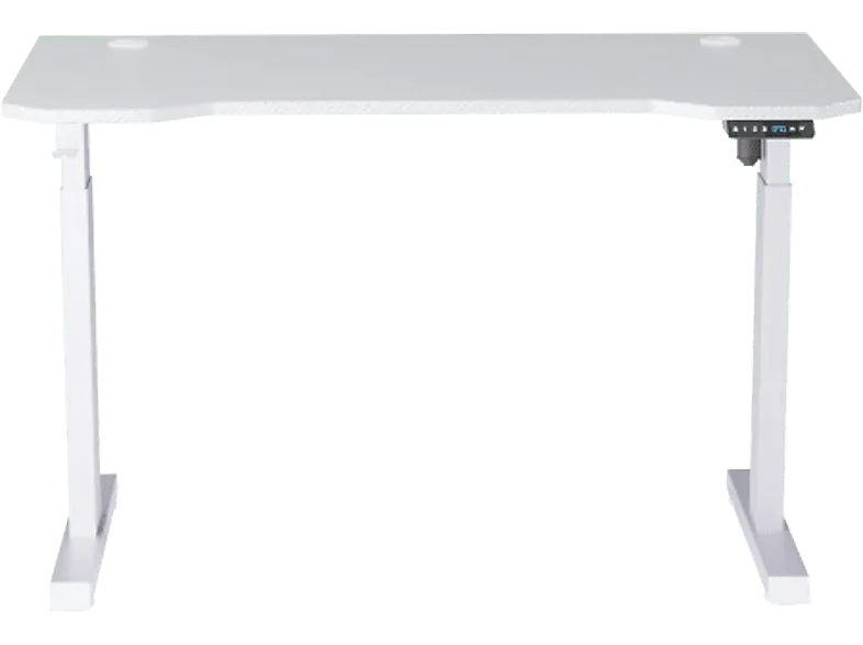 Mesa gaming - Newskill Belenor PRO, MFD + Metal, Ajustable en Altura 72-122 cm, Soporte Auriculares, Blanco