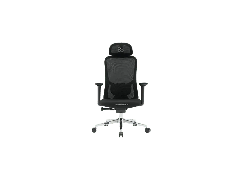 Silla gaming - Newskill Nue, Reposabrazos 3D (ajustable en altura, anchura y profundidad), Carga máx. 150 kg, Malla Transpirable Premium, Negro
