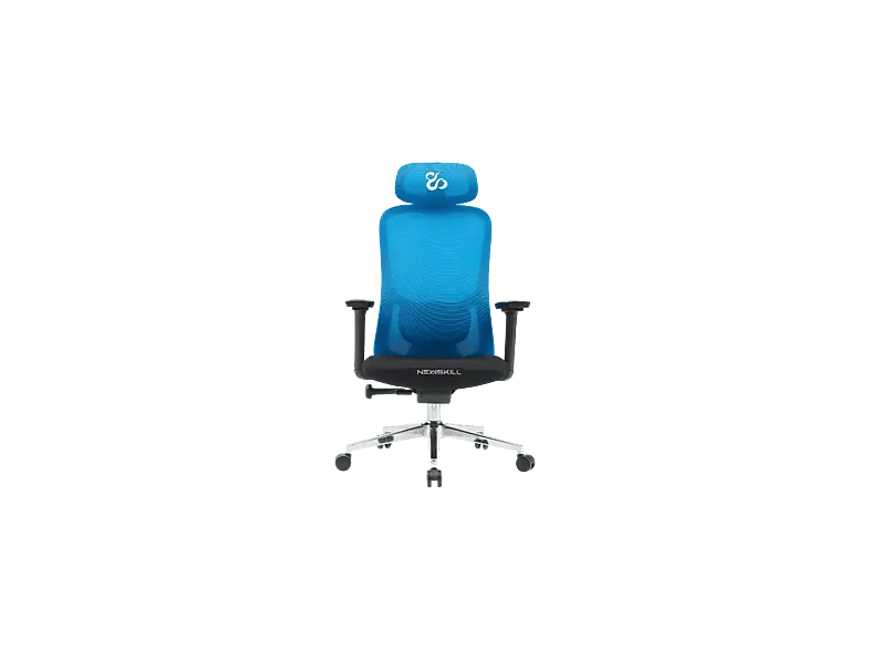 Silla gaming - Newskill Nue, Reposabrazos 3D (ajustable en altura, anchura y profundidad), Carga máx. 150 kg, Malla Transpirable Premium, Negro/Azul