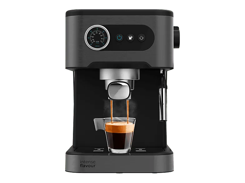 Cafetera express - Cecotec Power Espresso 20 Pro, bar, 1350W, Depósito 1.5 l, Vaporizador, Brazo con doble salida, Calientatazas, Negro (imagen 1 de 3)