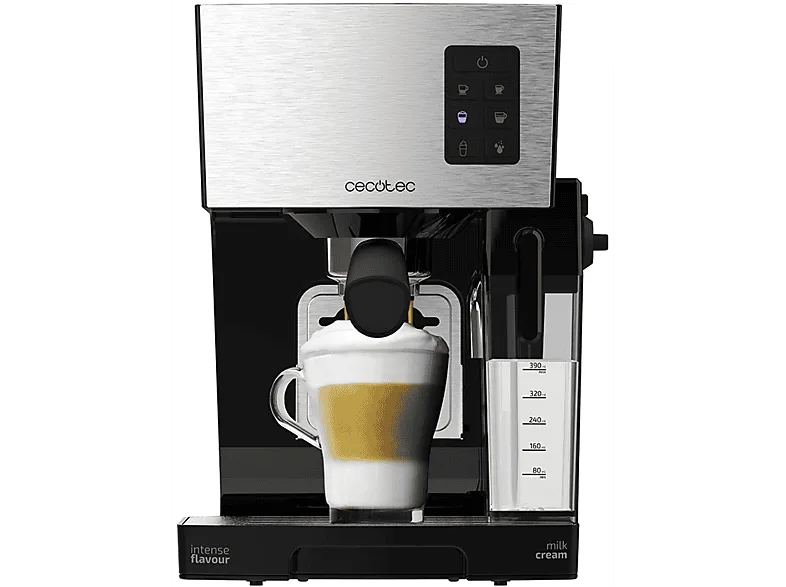 Cafetera semiautomática - Cecotec Power Instant-ccino 20, 1450 W, Thermoblock, Sistema InstantCappuccino, Depósito de agua 1,4 L, Inox