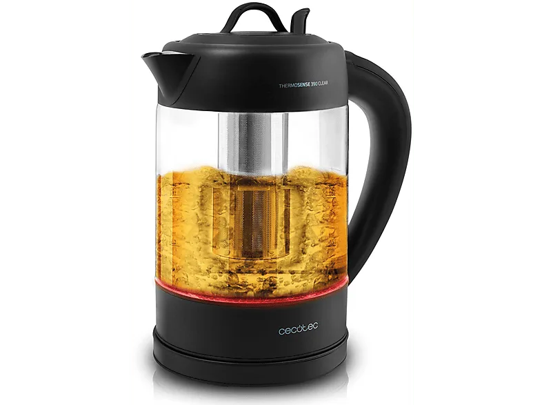 Hervidor de agua - Cecotec Thermosense 390, 2200 W, 1.7 L, 2en1 Tetera con Filtro Té y Panel Digital