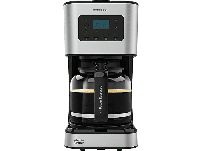 Cafetera de goteo - Cecotec Coffee 66 Smart, 950 W, 1.5 l, Hasta 12 tazas, Temporizador 24 h, Pantalla LCD, Plata