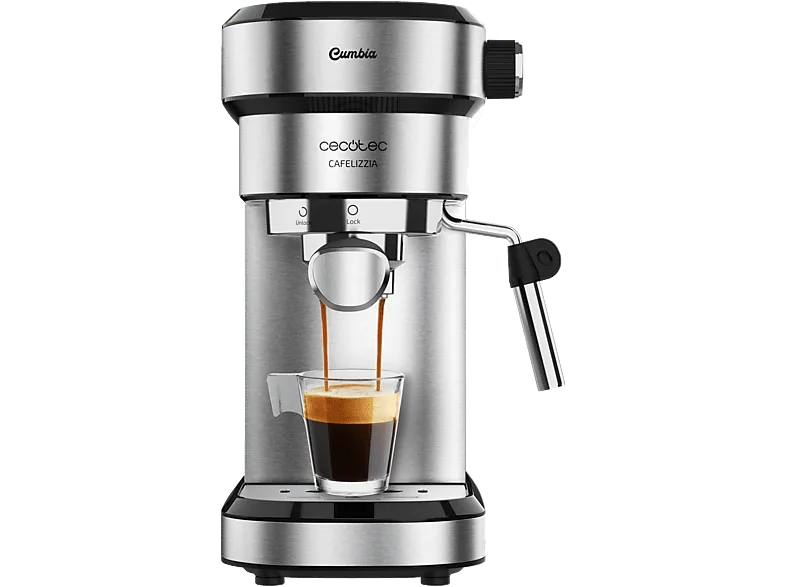 Cafetera express - Cecotec Cafelizzia 790 Steel, 1350W, Calentamiento rápido, 20 bar, 1.2 L, 1-2 cafés, Inox (imagen 1 de 3)