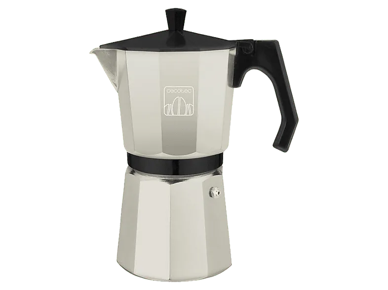 Cafetera tradicional - Cecotec Cumbia Mokclassic 1200 Beige, 775 ml, 12 tazas, Válvula de seguridad, Filtro acero inoxidable, Aluminio, Beige
