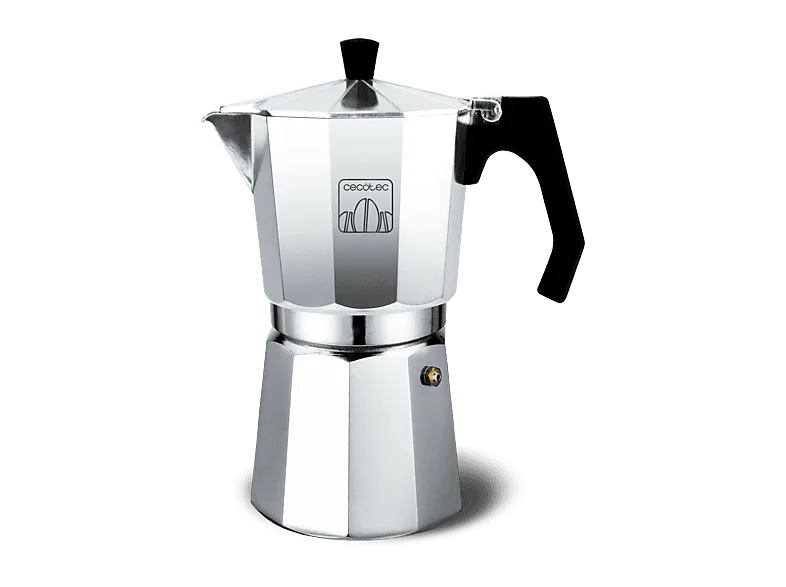 Cafetera tradicional - Cecotec Cumbia Mokclassic 1200 Shiny, 775 ml, 12 tazas, Válvula de seguridad, Filtro acero inoxidable, Aluminio, Gris
