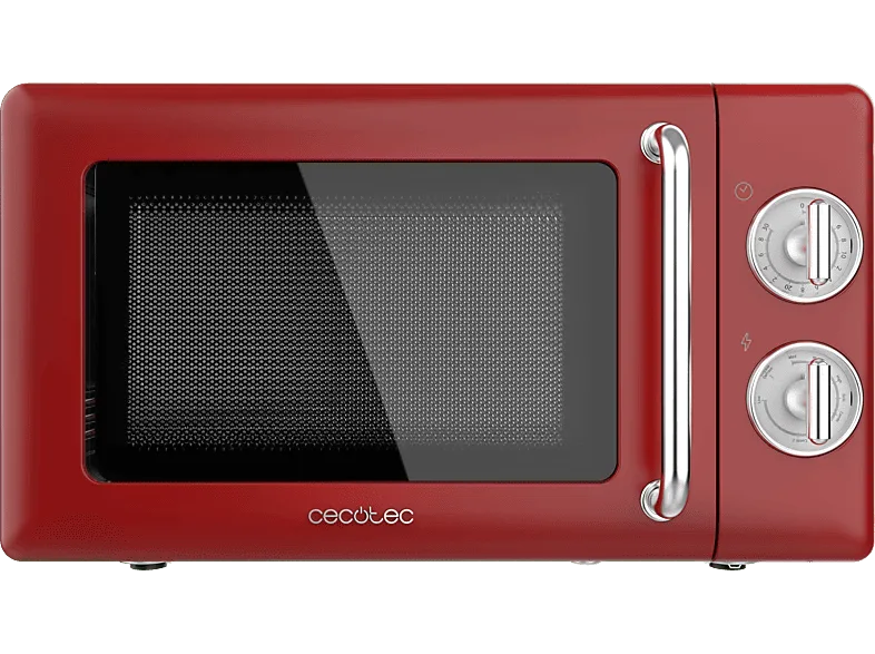 Microondas con grill - Cecotec ProClean 3110 Retro, 700 W, 6 niveles, Luz interior, 20 l, Rojo (imagen 1 de 3)