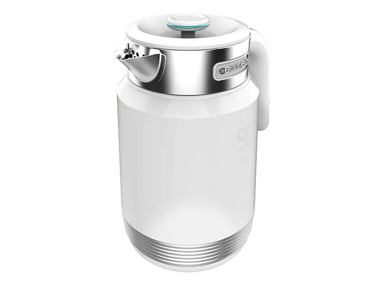Hervidor de agua - Cecotec ThermoSense 600 Touch White, Control táctil, Temperatura regulable, 1.7l, 2200W, Pantalla LED, Acero inoxidable, Blanco