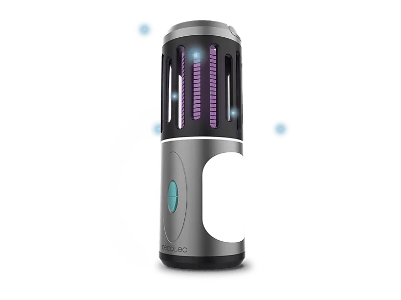 Antimosquitos - Cecotec Mosquito killer ByeFly 3000 Go, Batería 1800 mAh, 3 en 1, Protección IPX4, Potencia 5W, Sistema de suspensión, Negro