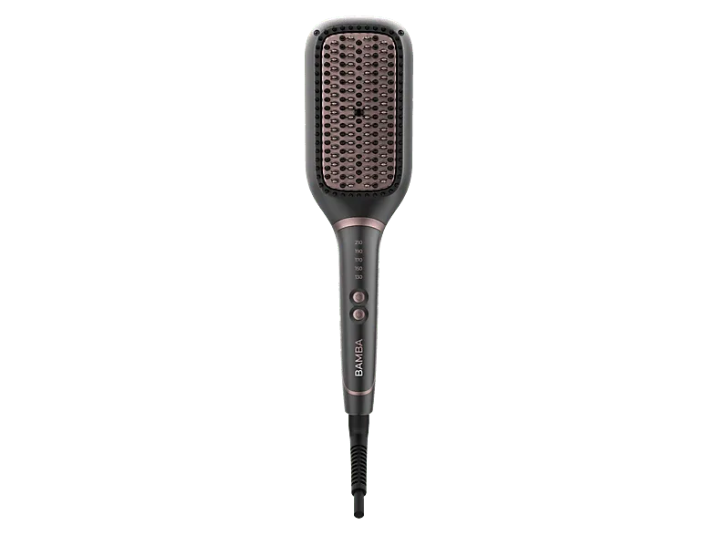 Cepillo alisador - Cecotec InstantCare SquareBrush, Tecnología iónica, 3 niveles de temperatura, Cable 360º, Auto apagado, Indicador LED, Gris