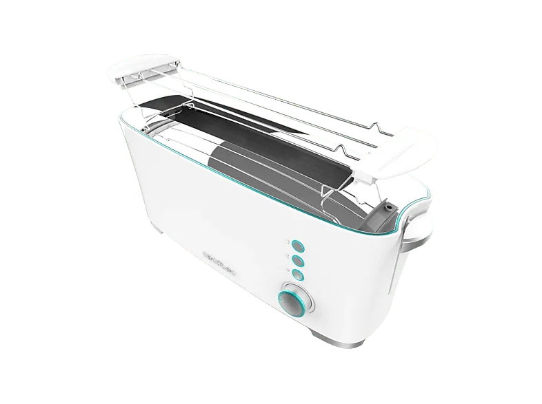 Tostadora - Cecotec Toast&Taste Extra W, 1000 1 ranura, 2 rebanadas, 7 niveles tostado, Blanco