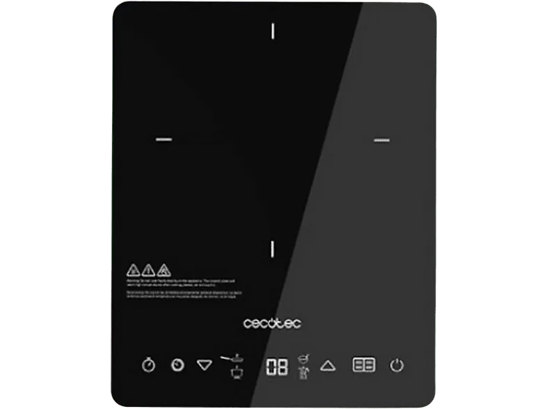 Placa de inducción - Cecotec C3069 Full Crystal Onyx, 2000 W, 10 Niveles potencia, 4 Programas, Negro