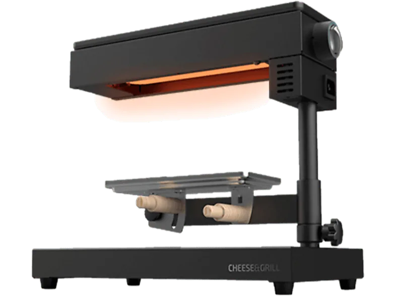 Raclette - Cecotec Cheese&Grill 6000, Acero inoxidable, 600 W, Termostato, Con parrilla, Negro