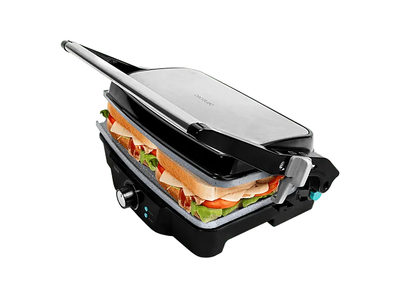 Sandwichera - Cecotec Rock’nGrill 1500 Stone Ceramic Mix&Grill, W, Plancha y Sandwichera, Revestimiento rockstone ecológico, Negro