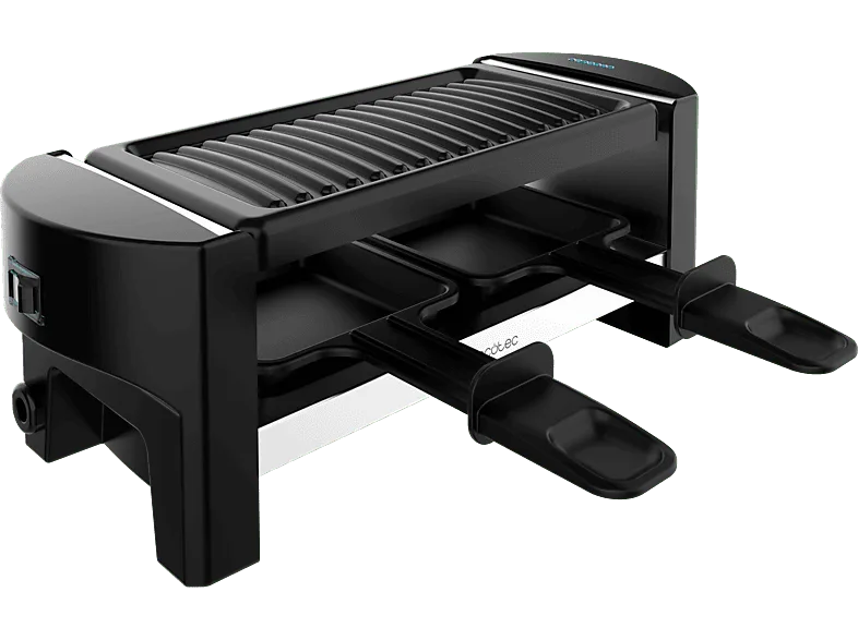 Raclette - Cecotec Cheese&Grill 3200 Pocket, 320 W, 2 sartenes, Antiadherente, Con Grill, Ideal para personas, Black