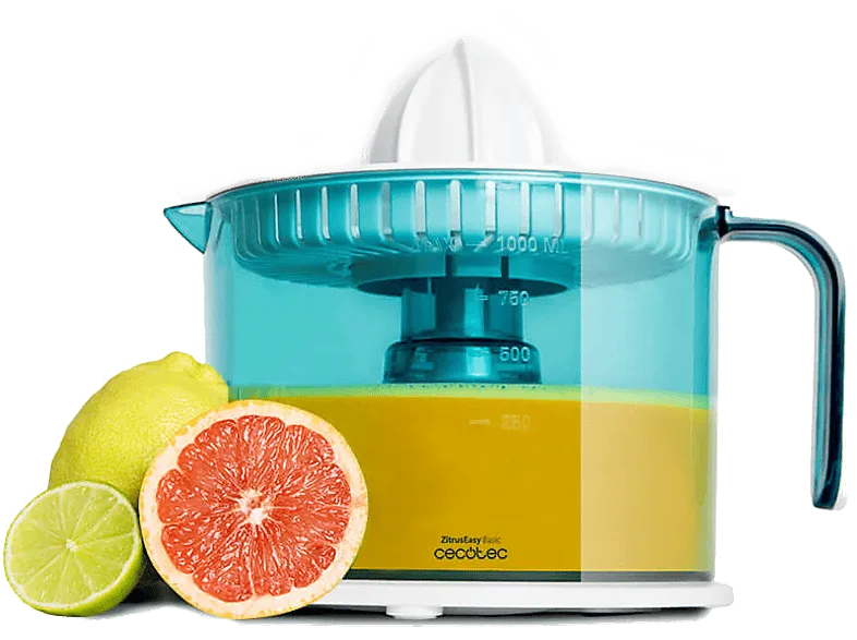 Exprimidor - Cecotec ZITRUS EASY BASIC 4068, 40 W, 1 L, Doble sentido del motor, Dos conos desmontables