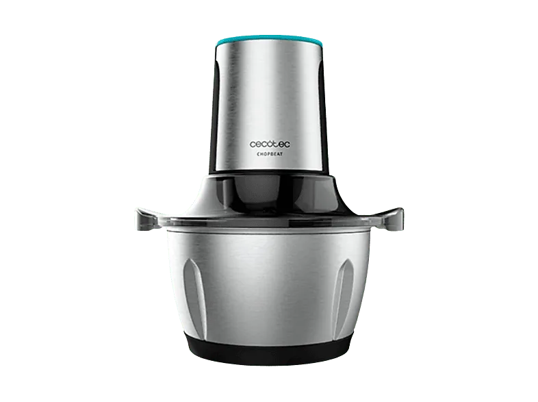 Picadora - Cecotec ChopBeat 1500 TitanBlack Steel, 600 W, 1.5 l, 2 Velocidades, Cuchillas desmontables, Inox