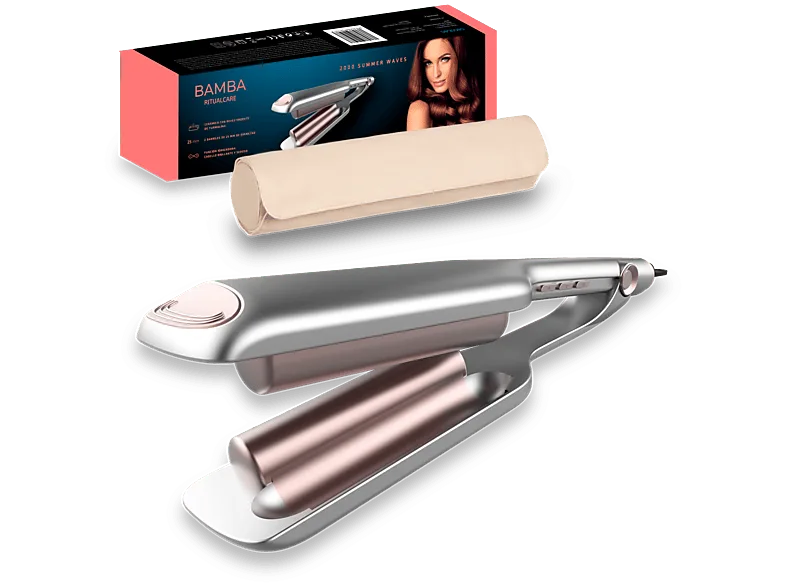 Plancha de pelo - Cecotec RitualCare 2000 Summer Waves, Cerámica, 82 W, 200 °C, Gris