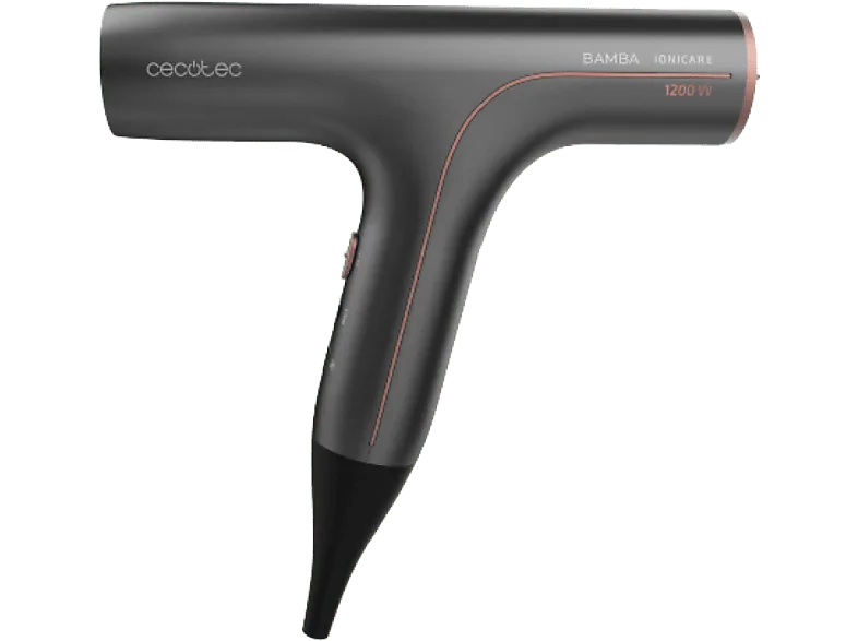 Secador - Cecotec 04244 IoniCare 6000 Rockstar Soft, 1200W, 5 Temperaturas, Golpe de Aire Frío, Negro (imagen 1 de 3)