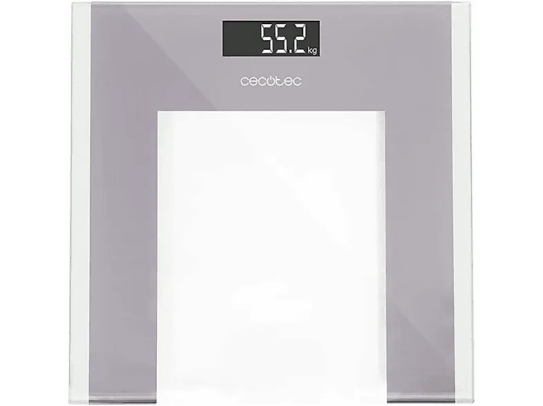 Báscula de baño - Cecotec Surface Precision 9100 Healthy, Hasta 180 kg, Apagado y encendido automático, Vidrio templado retroiluminado, Gris
