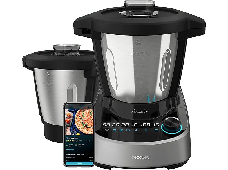 Robot de cocina - Cecotec Mambo 11090 Habana, 1600W, 3.3 l, 37 funciones, Display táctil, Báscula integrada, Wi-Fi, Negro