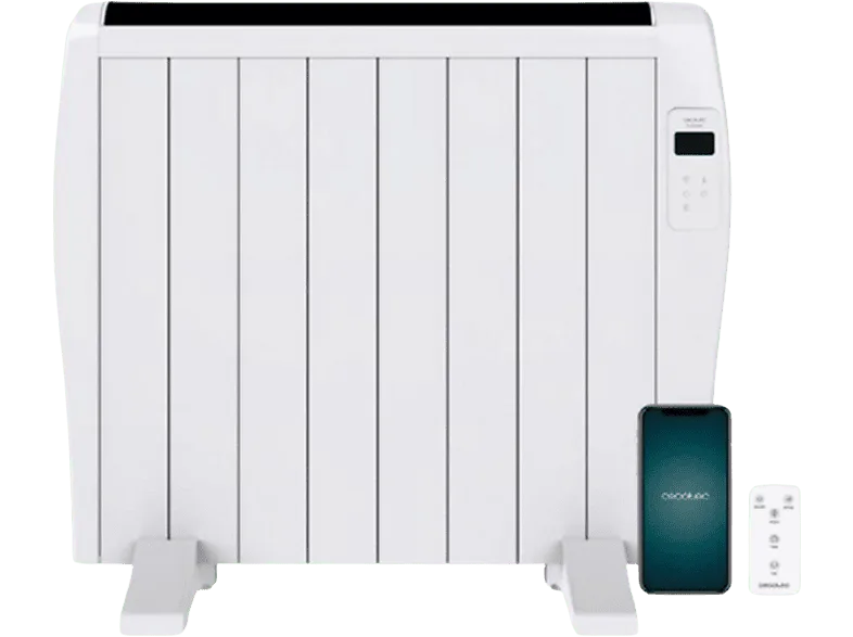 Emisor térmico - Cecotec Ready Warm 1800 Thermal Connected, 1200 W, 8 Elementos, 15 m², 3 Niveles, Blanco