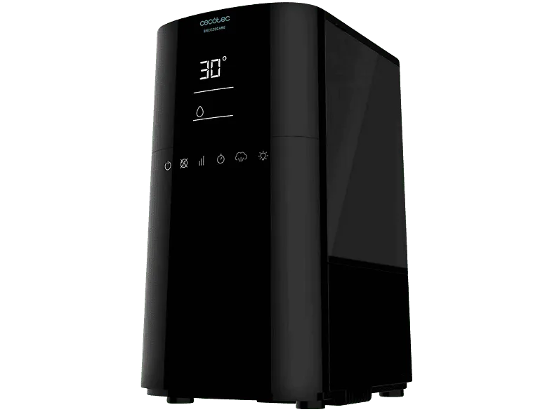 Humidificador - Cecotec BreezeCare 4000 Connected, 6 litros, 40 m², WiFi, Pantalla LED, Negro