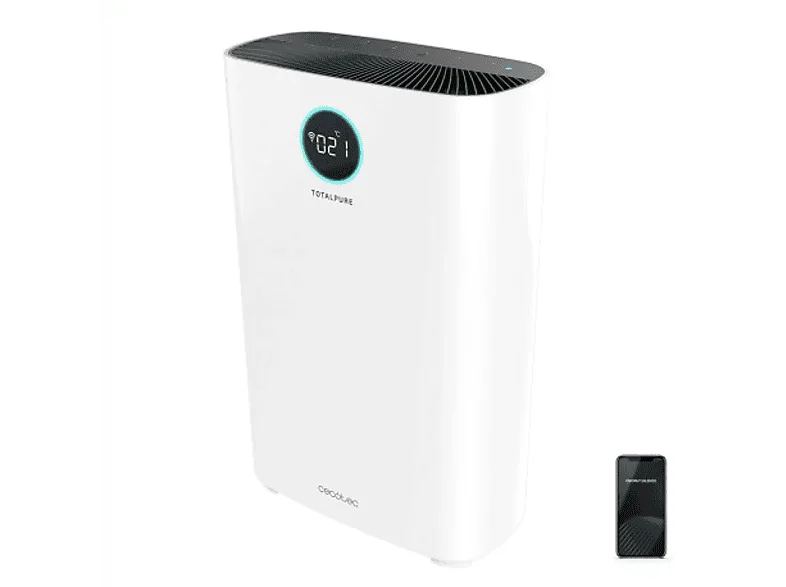 Purificador de aire - Cecotec TotalPure 5000 Connected, 30 W, 65 m³, 200 m³/h, Blanco