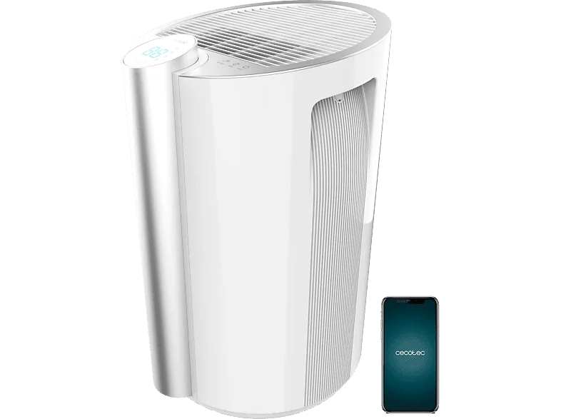 Deshumidificador - Cecotec Big Dry 9000 Professional Connected, 20 L/día, 4.5 L, Wi-Fi, 250 m³, LED, Táctil, 12h, 2 velocidades, Blanco
