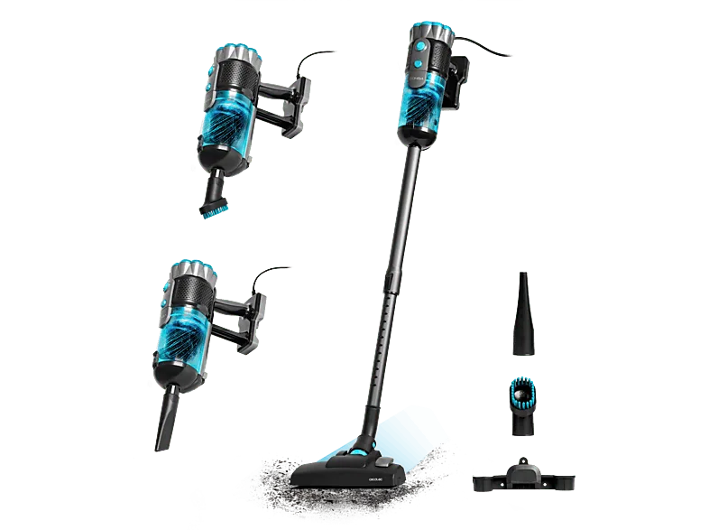 Aspirador escoba - Cecotec Conga PopStar 600 Vital, Con cable, Ciclónico, Sin bolsa, W, 18 kPa, Radio acción 6 m, 500 ml, Negro